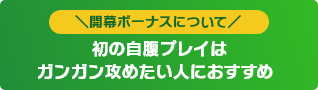 開幕ボーナスについて 初の自腹プレイはガンガン攻めたい人におすすめ