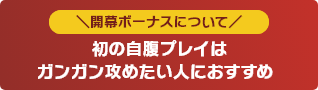 開幕ボーナスについて 初の自腹プレイはガンガン攻めたい人におすすめ